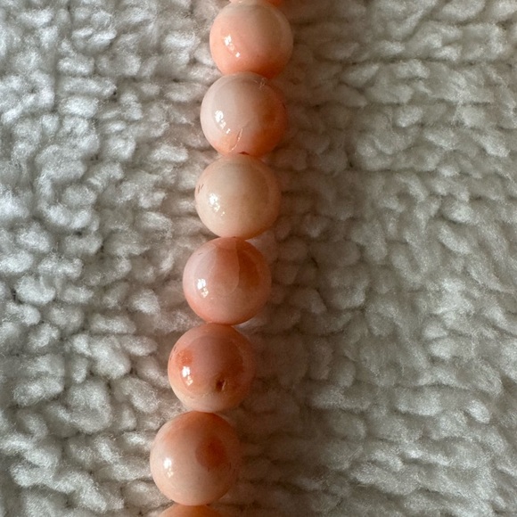 14K Gold Filled Angel Skin Coral Roses Hand Carved Necklace Museum Quality - Picture 9 of 14